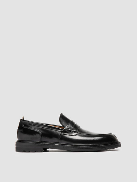 Mens Black Leather Penny Loafers: SAX FLEXI 001 – Officine Creative