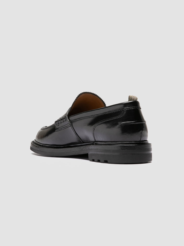 SAX FLEXI 001 - Black Leather Penny Loafers