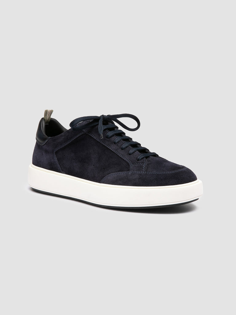 SEQUEL 002 - Blue Suede and Leather Low Top Sneakers
