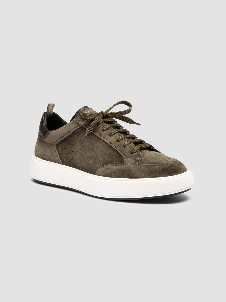 SEQUEL 002 - Green Suede and Leather Low Top Sneakers