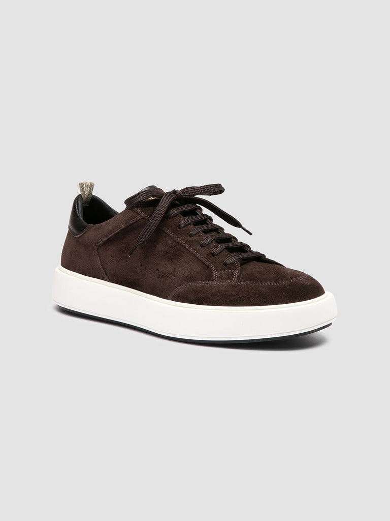 SEQUEL 002 - Dark Brown Suede and Leather Sneakers