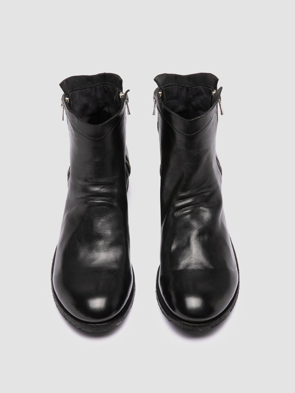 SHANTEL 004 - Black Leather Zipped Boots