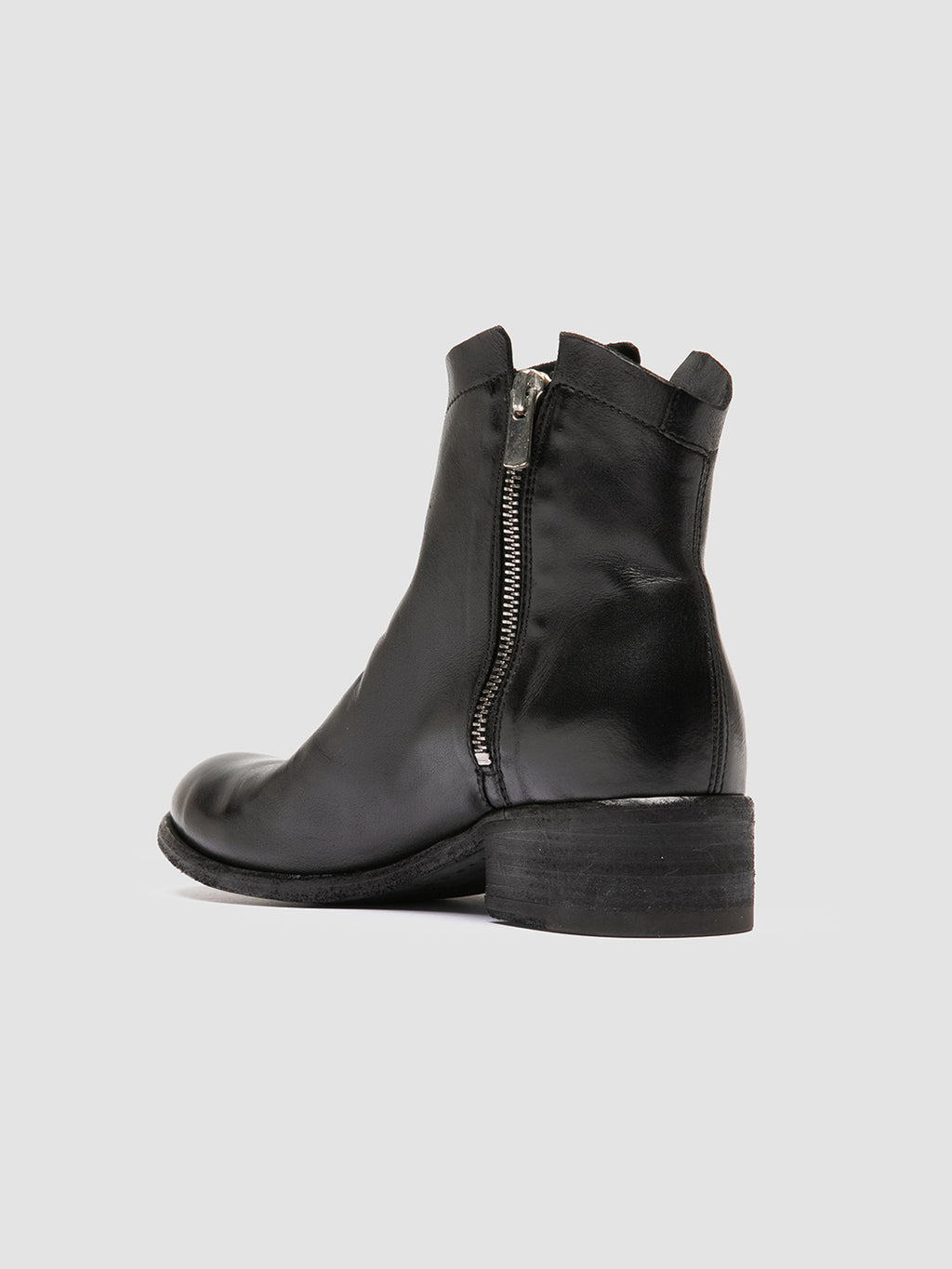 SHANTEL 004 - Black Leather Zipped Boots