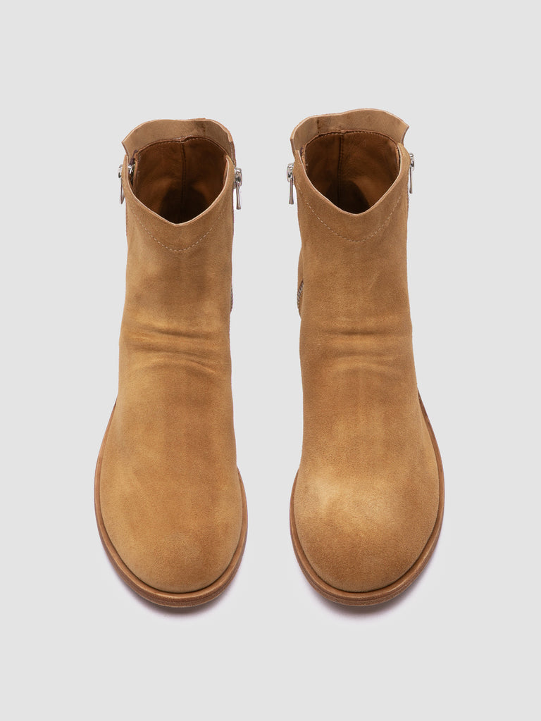 SHANTEL 004 - Beige Suede Zipped Boots