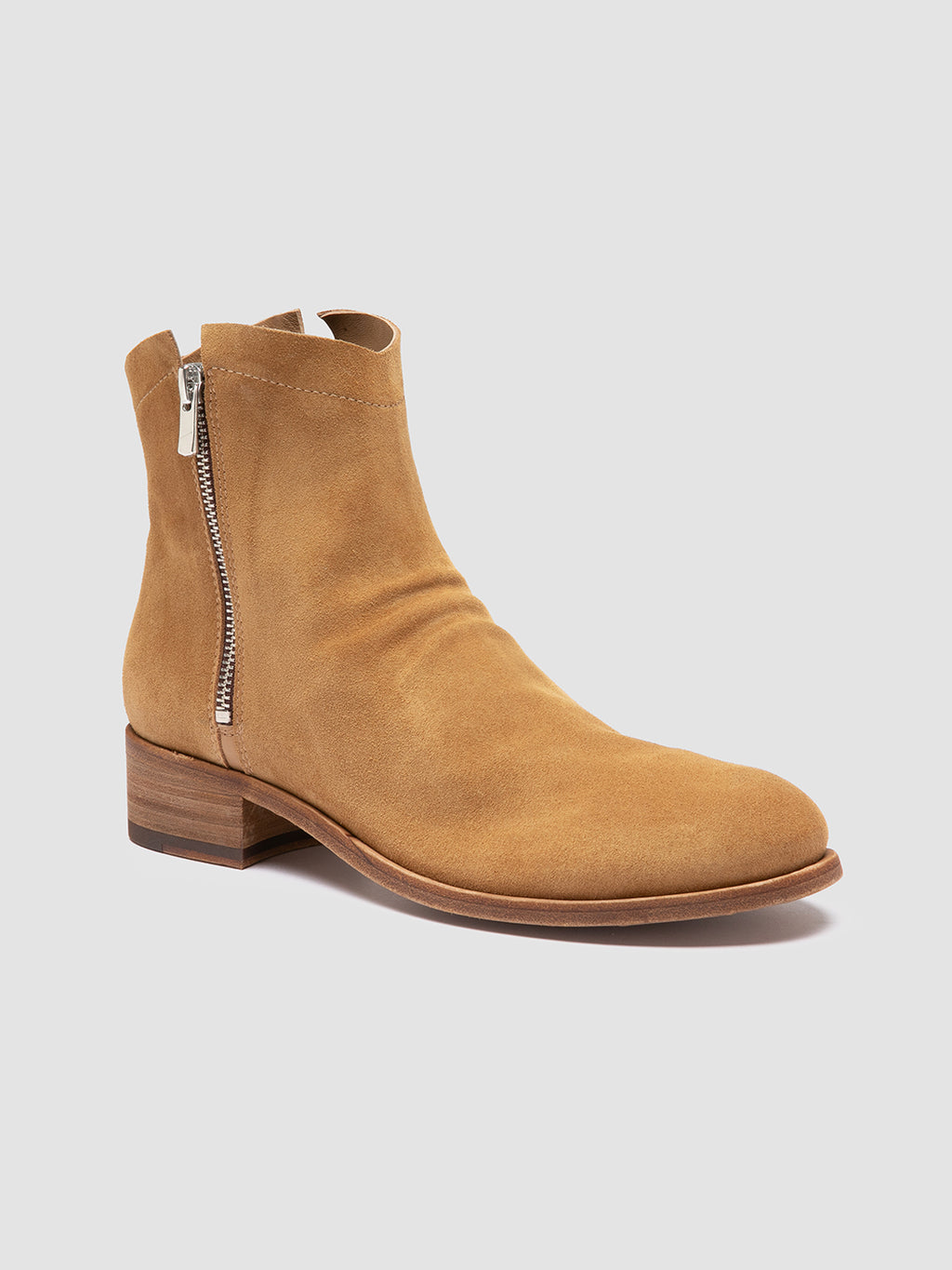 SHANTEL 004 - Beige Suede Zipped Boots