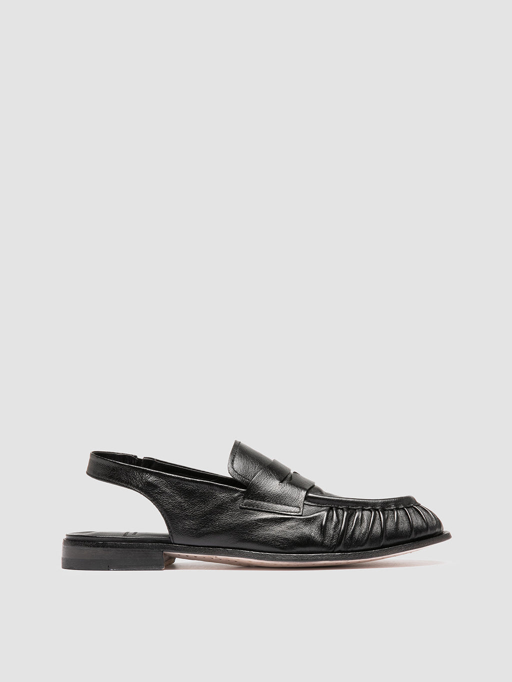 SOLITUDE 102 - Black Leather Slingback Sandals