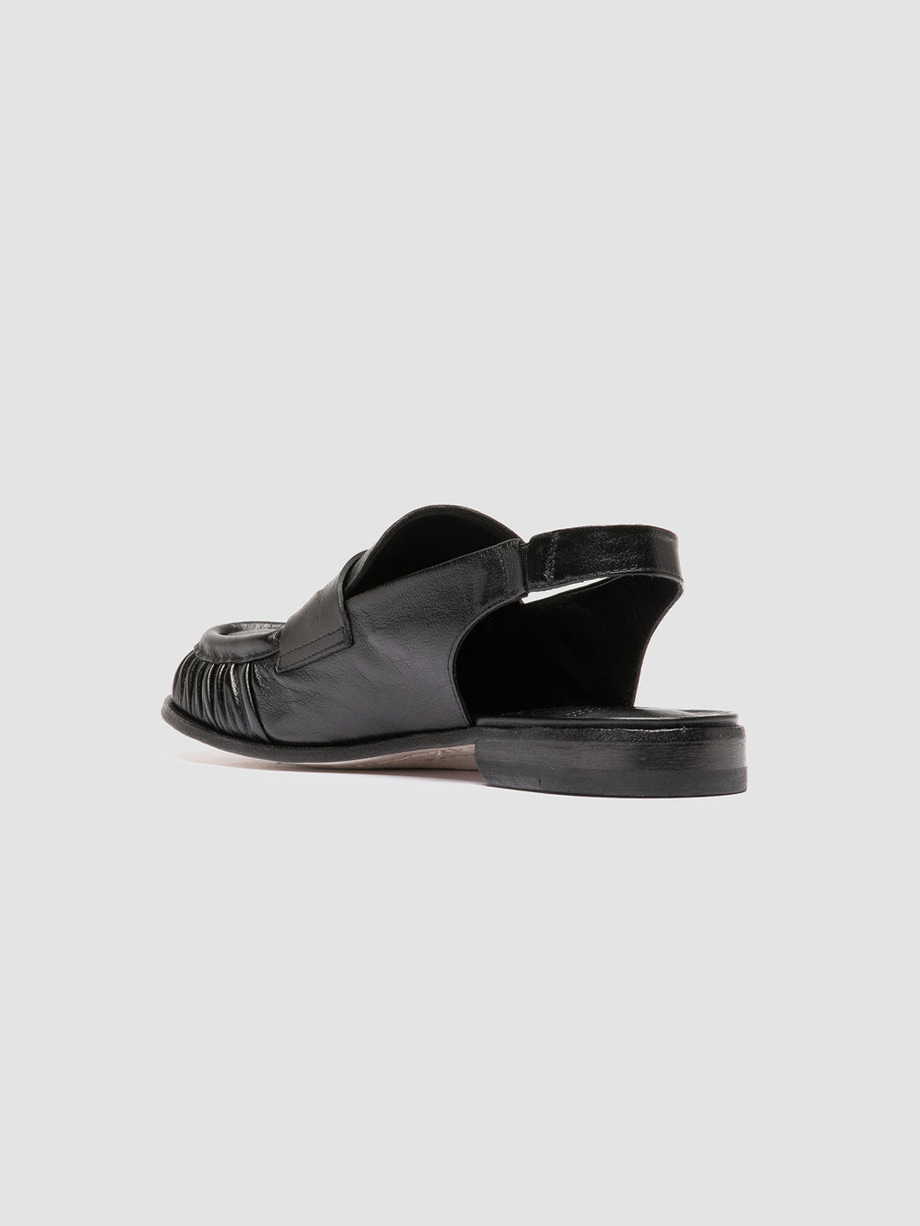 SOLITUDE 102 - Black Leather Slingback Sandals