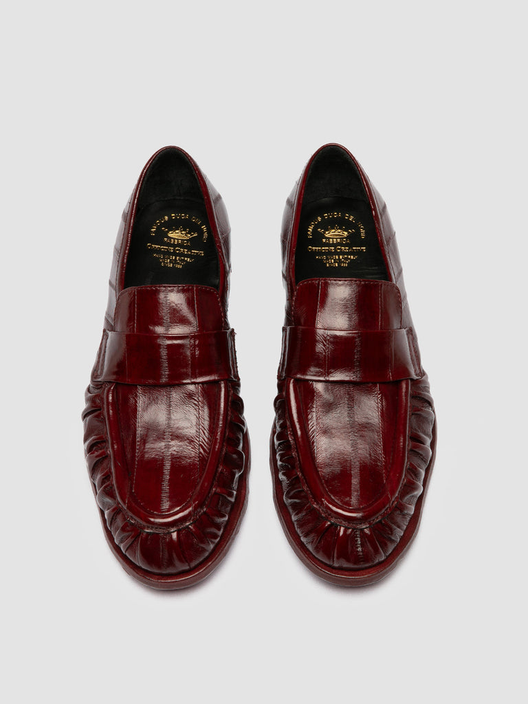 SOLITUDE 107 - Burgundy Leather Penny Loafers