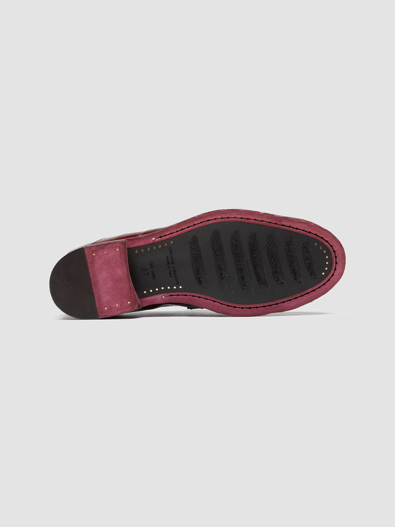 SOLITUDE 107 - Burgundy Leather Penny Loafers