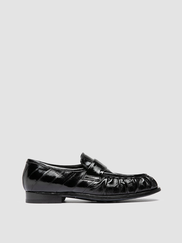 SOLITUDE 107 - Black Leather Penny Loafers
