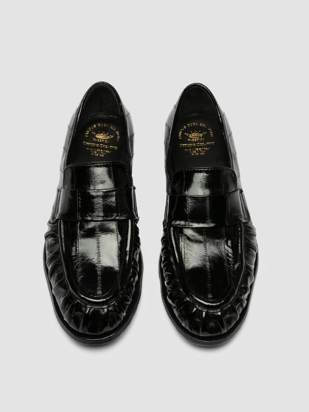 SOLITUDE 107 - Black Leather Penny Loafers - 1