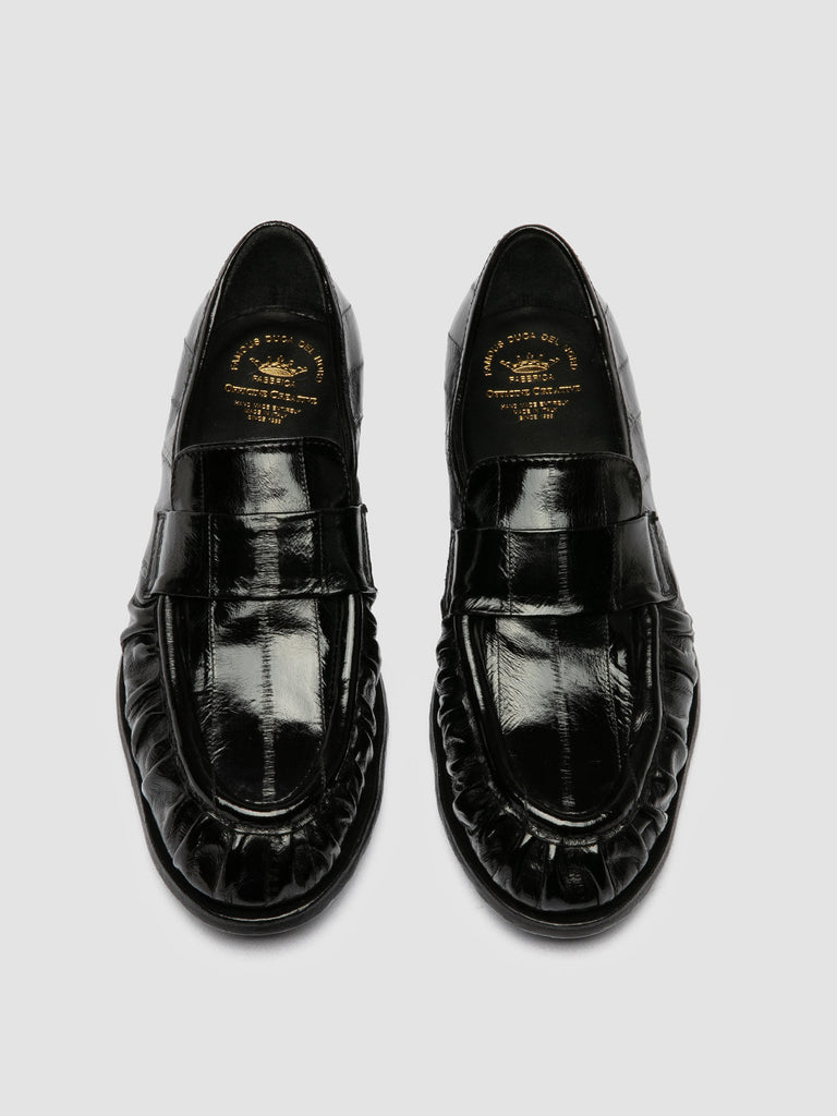 SOLITUDE 107 - Black Leather Penny Loafers