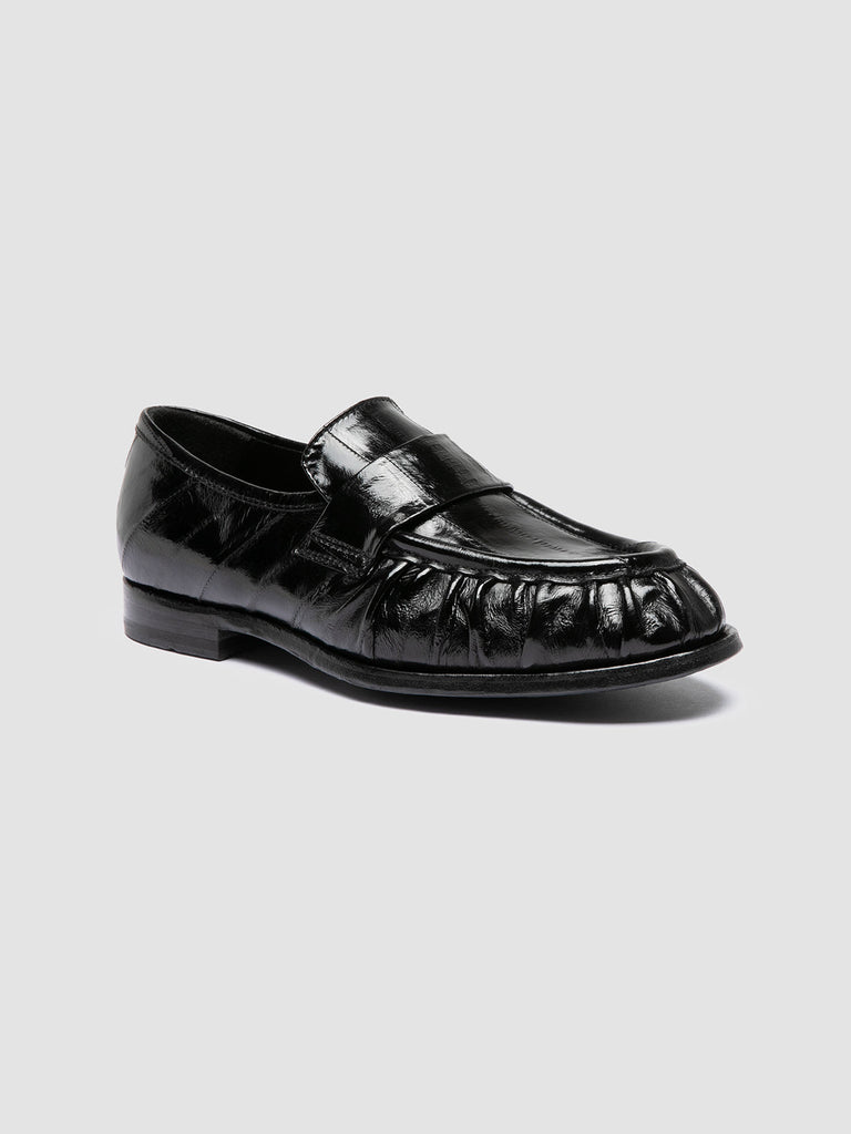 SOLITUDE 107 - Black Leather Penny Loafers