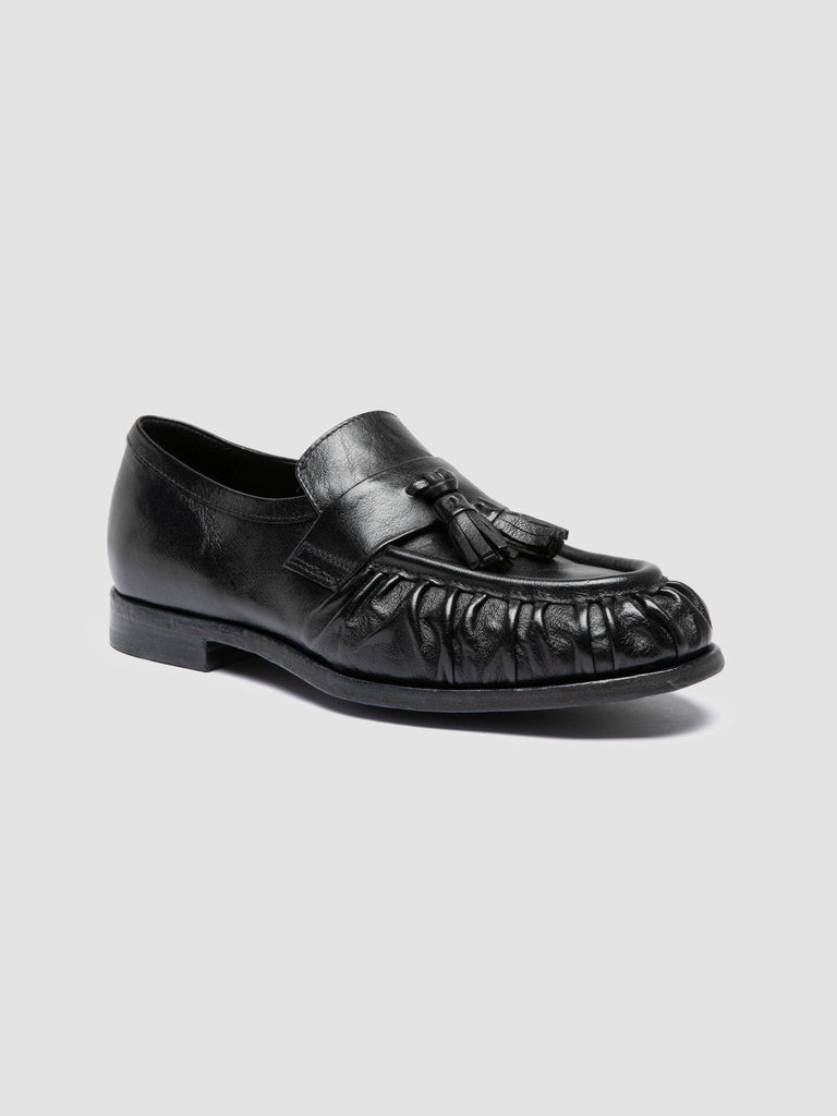 SOLITUDE 108 - Dark Blue Leather Tassel Loafers