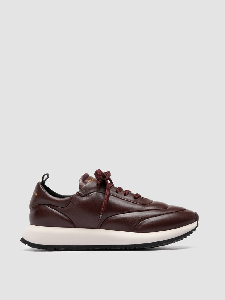 SOLSTICE 101 - Burgundy Leather Low Top Sneakers