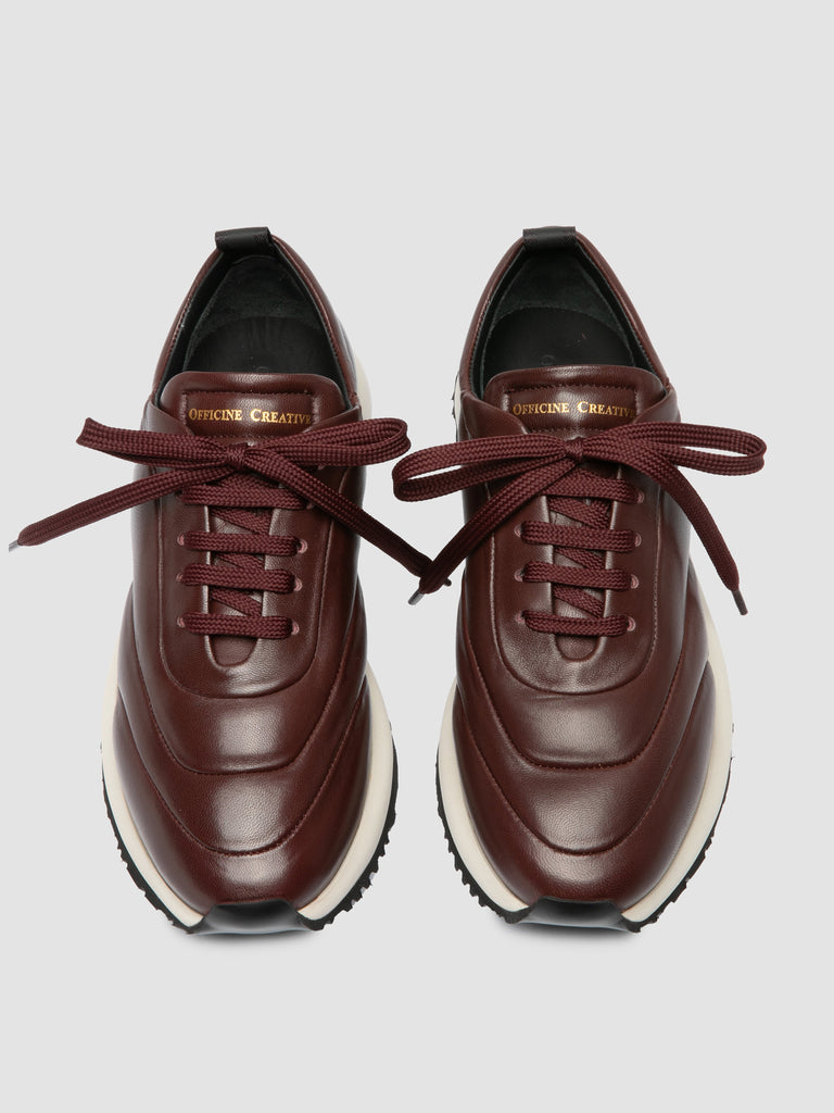 SOLSTICE 101 - Burgundy Leather Low Top Sneakers