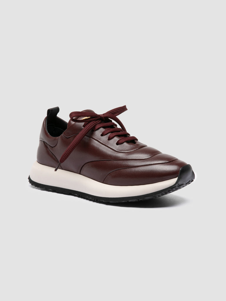 SOLSTICE 101 - Burgundy Leather Low Top Sneakers