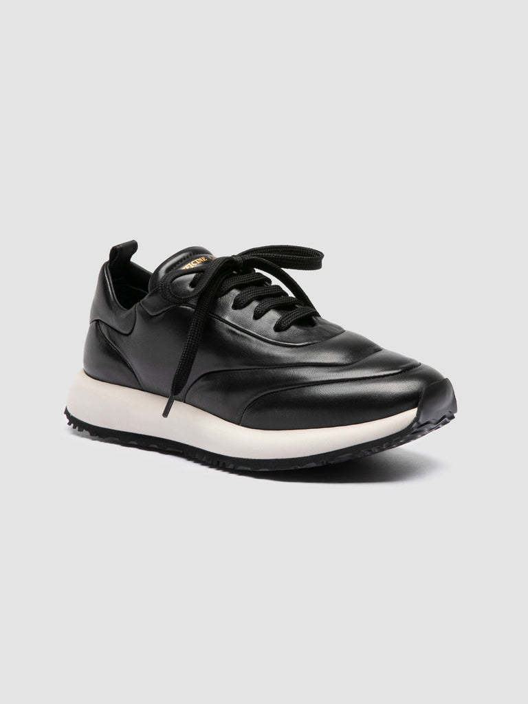 SOLSTICE 101 - Black Leather Low Top Sneakers