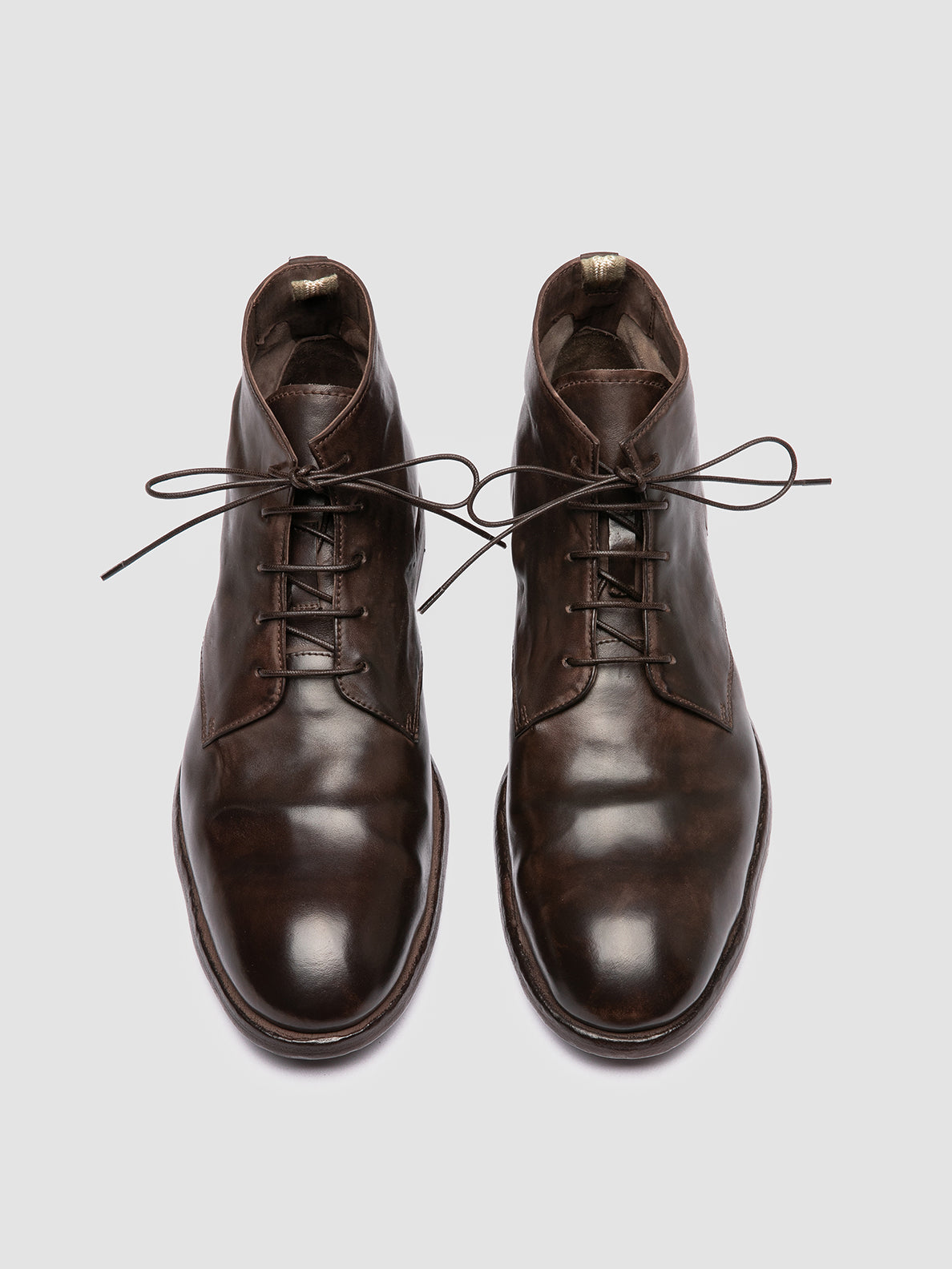 Mens Brown Leather Lace up Boots: SOUND 003 Officine Creative Mens Brown Leather Lace up Boots: SOUND 003 Officine Creative