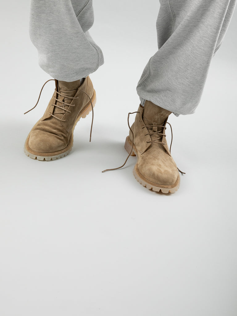 SPECTACULAR 002 - Taupe Suede Lace-Up Boots