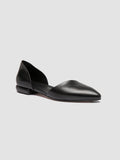 SUE 002 - Black Leather Ballerina Shoes