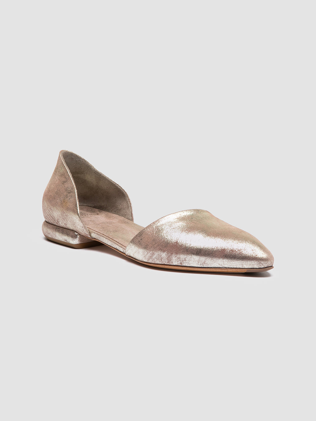 SUE 002 - Gold Leather Ballerina Shoes