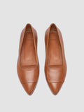 SUE 006 - Brown Leather Ballerina Shoes