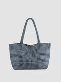 SUSAN 09 - Blue Woven Leather Shoulder Bag