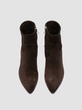 SUZY 005 - Dark Brown Suede Zipped Boots - 1