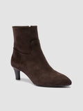 SUZY 005 - Dark Brown Suede Zipped Boots - 2