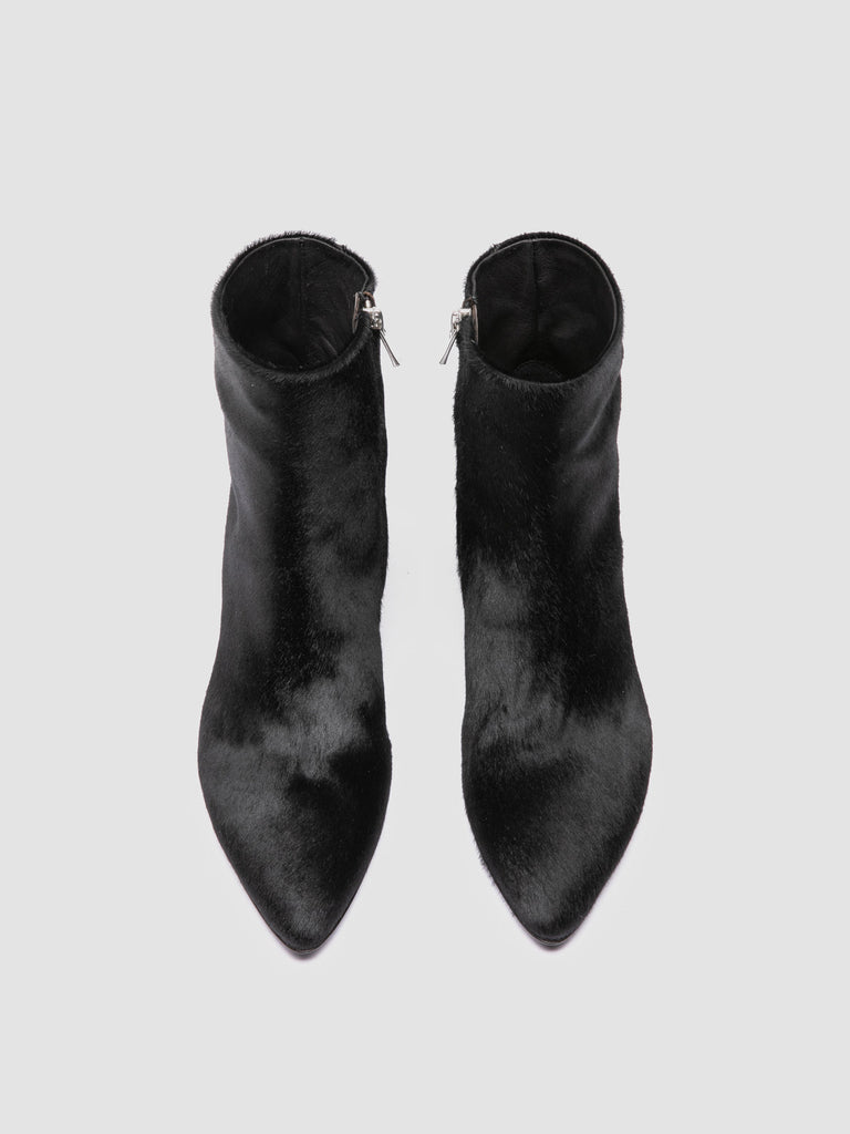 SUZY 008 - Black Leather Zipped Boots