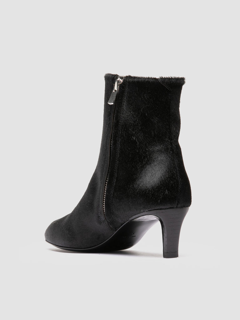 SUZY 008 - Black Leather Zipped Boots