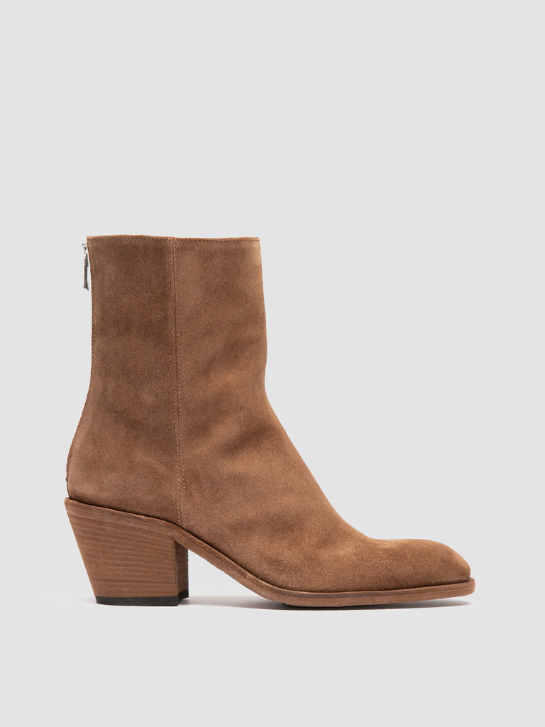 SYDNE 010 - Brown Suede Zipped Boots