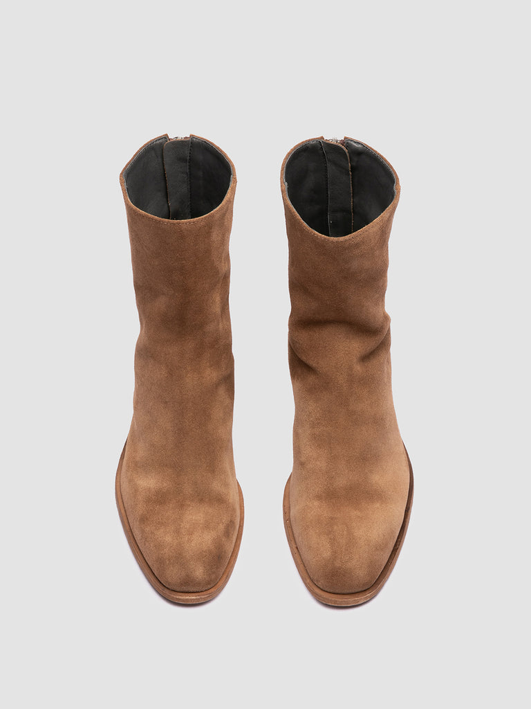 SYDNE 010 - Brown Suede Zipped Boots