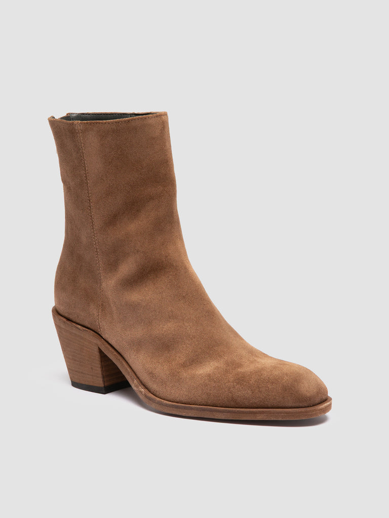 SYDNE 010 - Brown Suede Zipped Boots