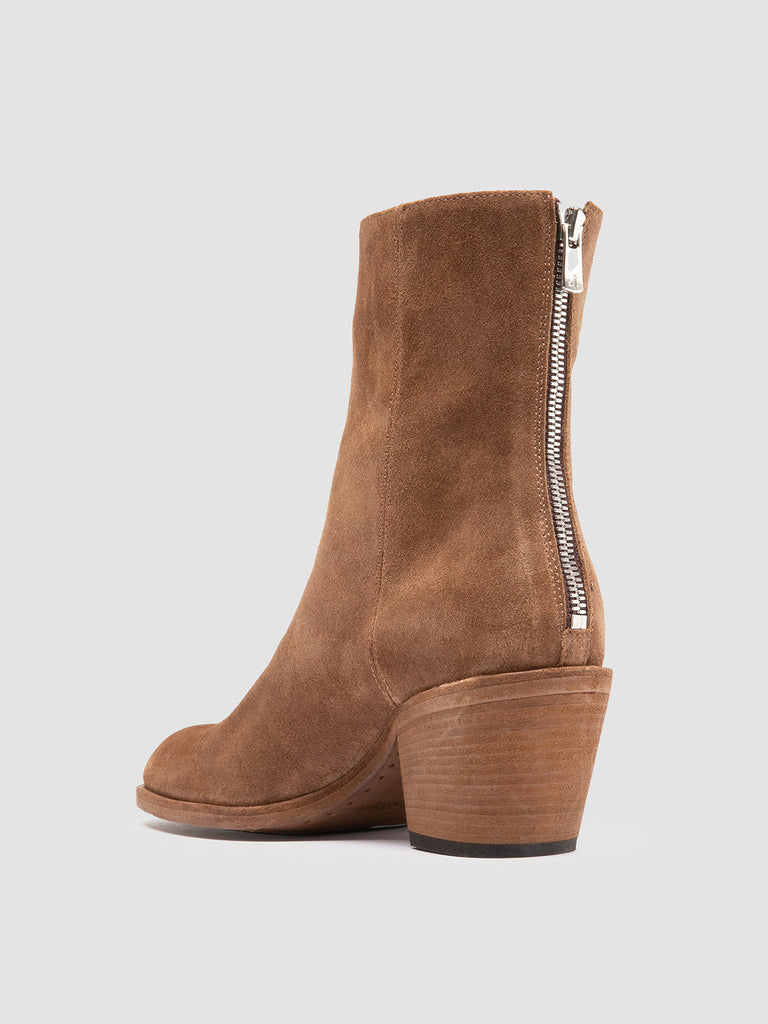 SYDNE 010 - Brown Suede Zipped Boots