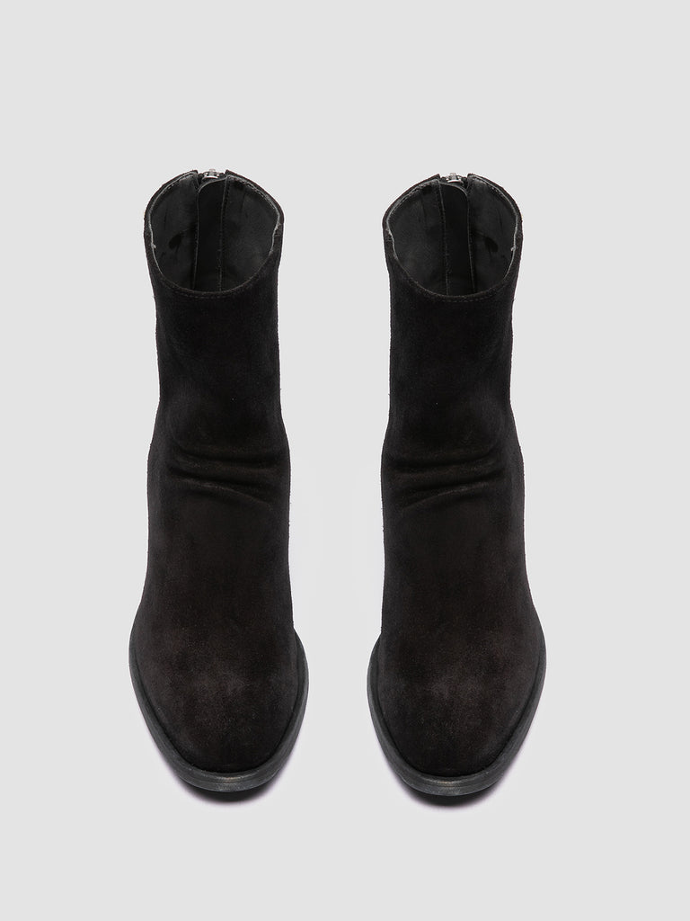 SYDNE 010 - Black Suede Zipped Boots