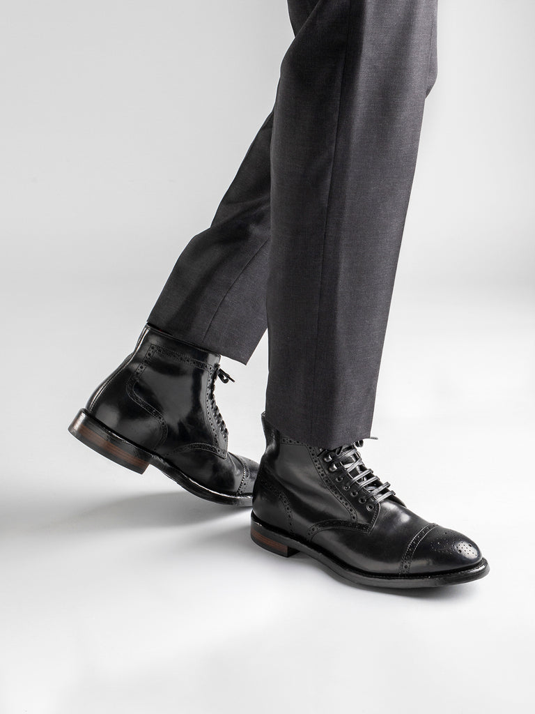 TEMPLE 004 Bordò - Burgundy Leather Lace-up Boots