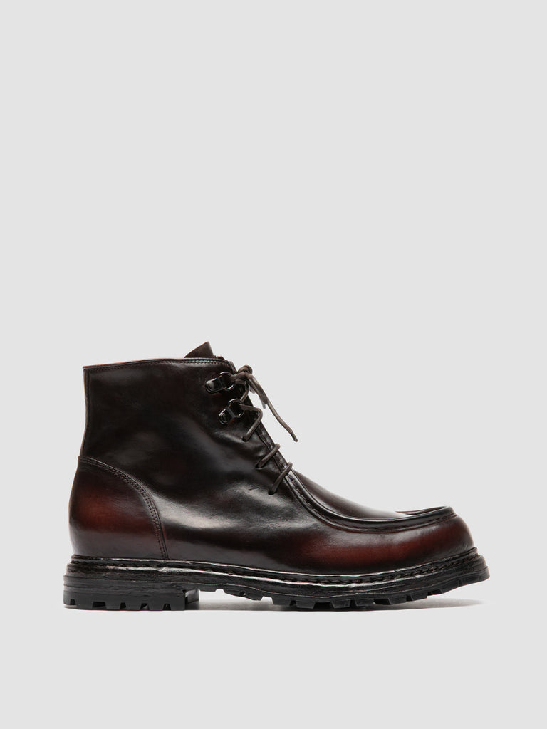 VOLCOV 010 - Dark Burgundy Leather Lace-Up Boots