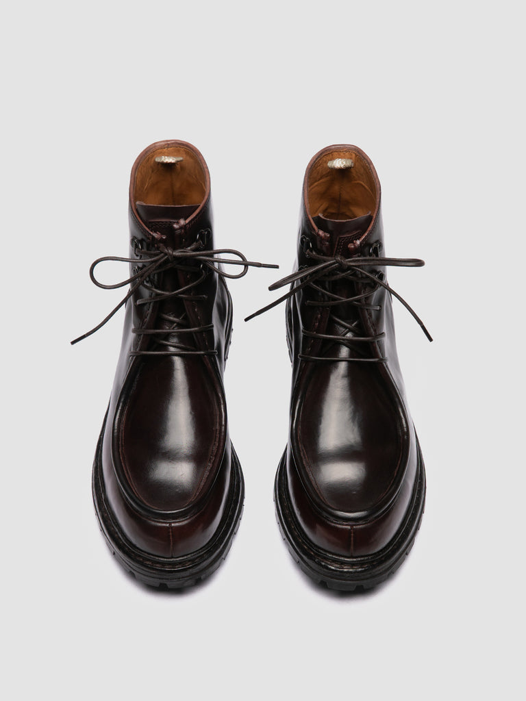VOLCOV 010 - Dark Burgundy Leather Lace-Up Boots