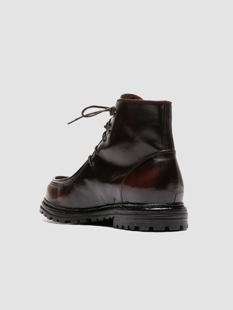 VOLCOV 010 - Dark Burgundy Leather Lace-Up Boots