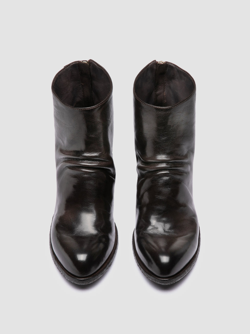 WADE 002 - Dark Brown Leather Zipped Boots - 1
