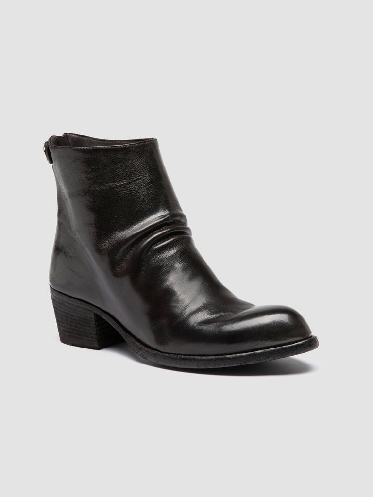 WADE 002 - Dark Brown Leather Zipped Boots