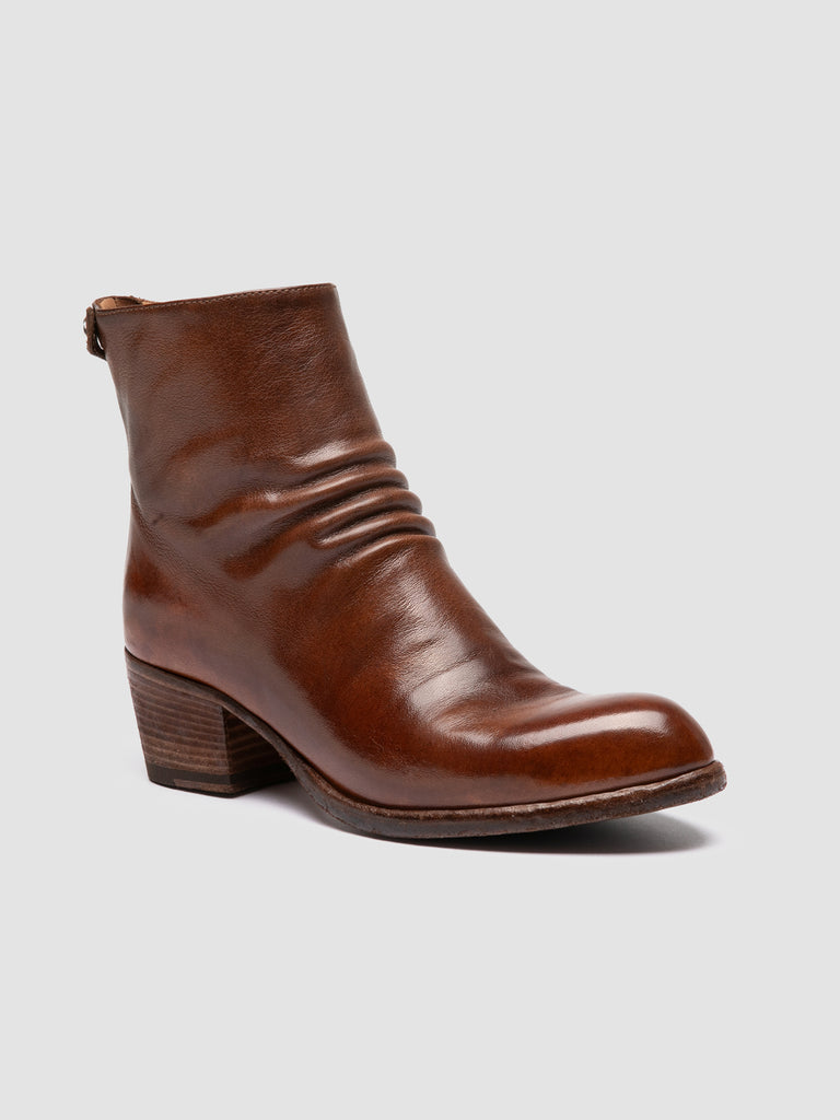 WADE 002 - Brown Leather Zipped Boots