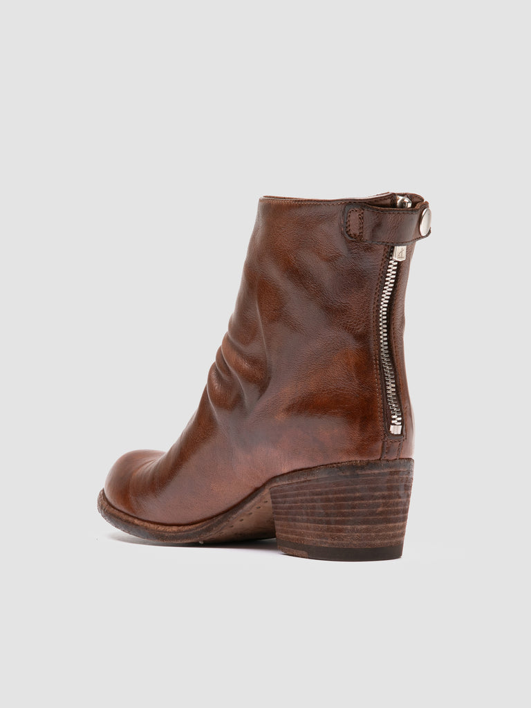 WADE 002 - Brown Leather Zipped Boots