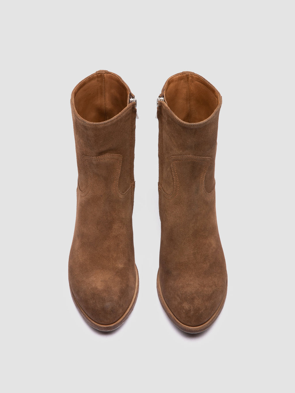 WADE 003 - Brown Suede Zipped Boots - 1
