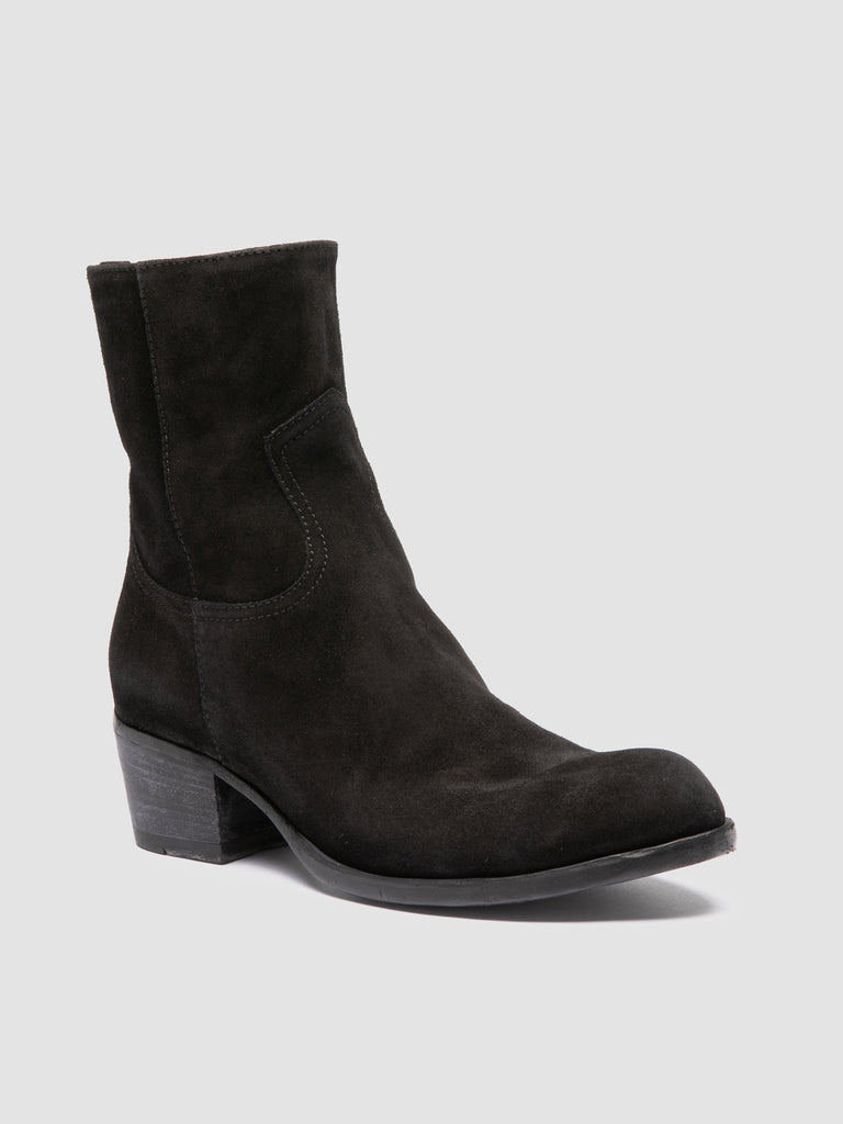 WADE 003 - Black Suede Zipped Boots
