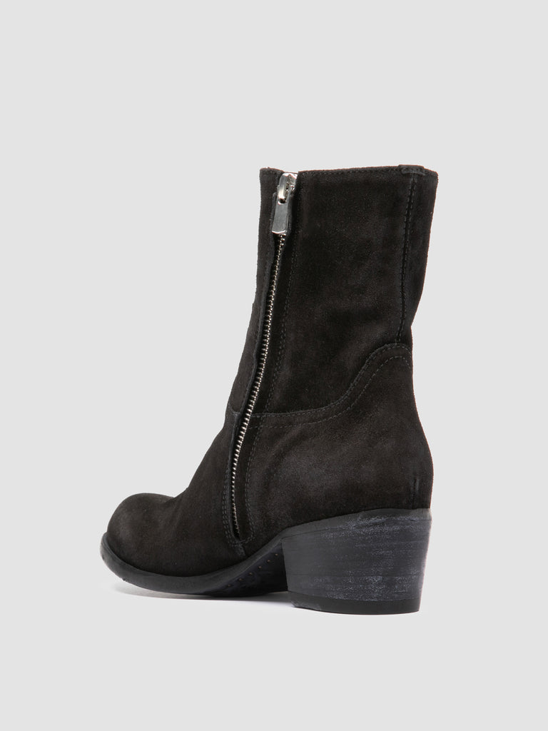WADE 003 - Black Suede Zipped Boots