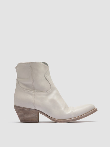 Womens White Leather Zip Boots - WANDA DD 103 – Officine Creative