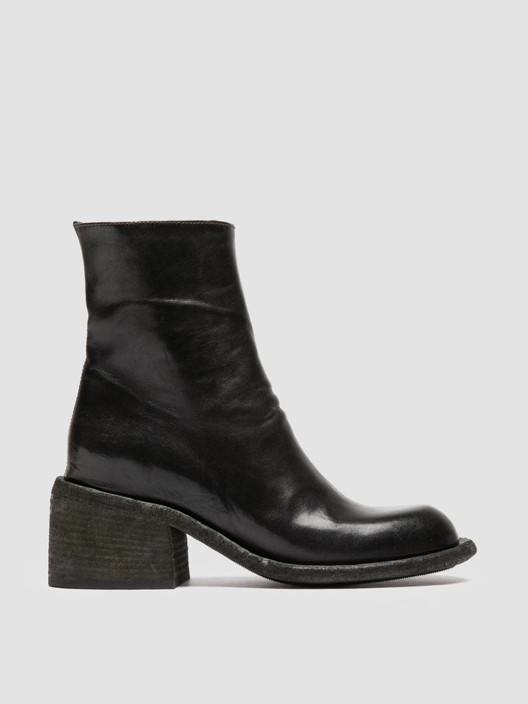 WILDS 004 - Dark Green Leather Zipped Boots